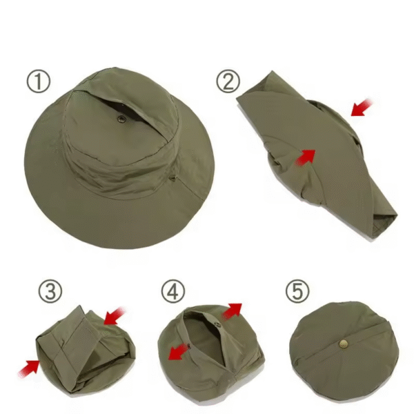bob-chapeau-pliable-leger-resistant-a-l'eau Les étapes pour plier un bob chapeau imperméable