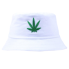 Bob-cannabis-couleur-blanc-feuille-verte-motif-noir-imprimé-sur-fond-blanc