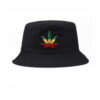Bob-cannabis-couleur-noir-avec-feille-imprimée-multicolore