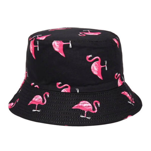Bob-motifs-flamants-roses--noir-de-couleur-rose-de-couleur-noir-présenté-sur-fond-blanc