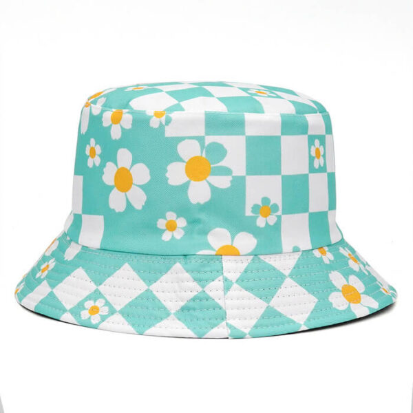 bob-fun-version-1 Bob-fun-version-1-motifs de fleurs et de carreaux-avec-du-turquoises-et-du-blanc