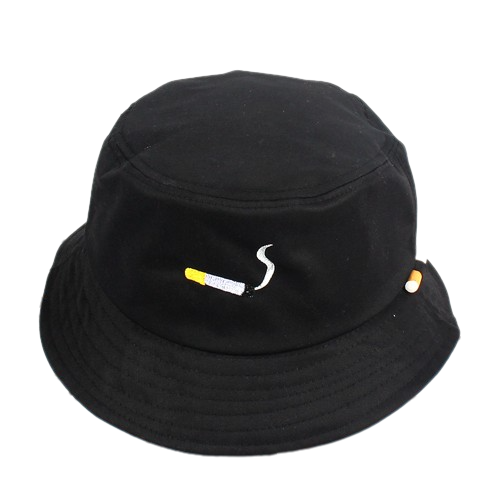 bob-no-chill-noir Bob-de-couleur-noir-avec-imprimé-logo-cigarette-sur-fond-blanc