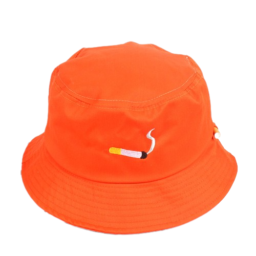 bob-no-chill-orange Bob-de-couleur-orange-avec-imprimé-logo-cigarette-sur-fond-blanc