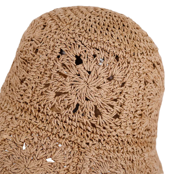 Gros-plan-détails-texture-bob-au-crochet-marron