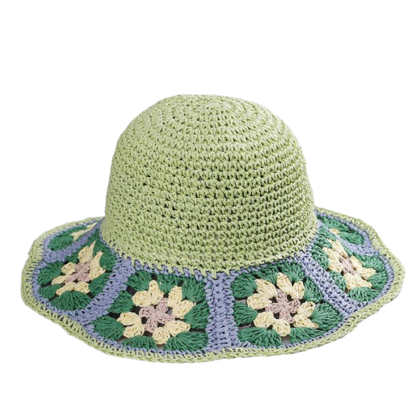 Chapeau-bob-en-paille-vert