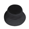 bob-chapeau-noir-xl-grande-taille Vue de dessus d'un chapeau de pêcheur noir sur fond blanc