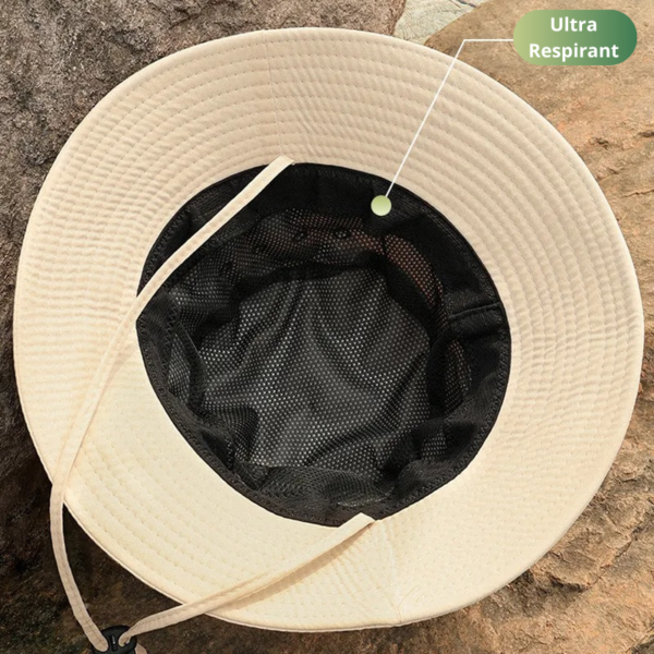 Bob safari femme retourné vue sur les détails intérieurs du chapeau