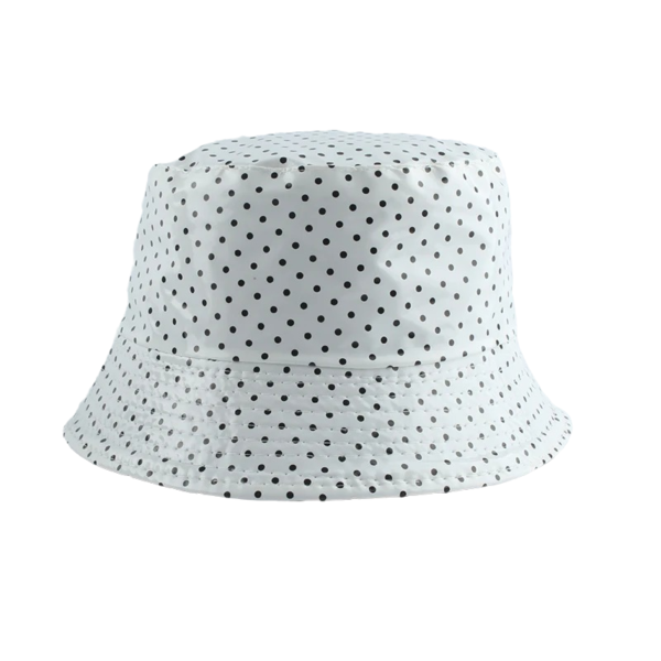 chapeau-bob-de-pluie-blanc-poids-noirs Version alternative du bob de pluie couleur blanc avec des poids noirs