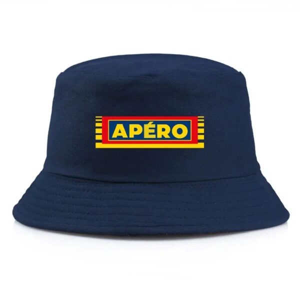 bob-apero-bleu-marine Un bob chapeau bleu marine logo apéro