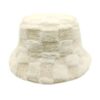 Bob fourrure motifs damier blanc
