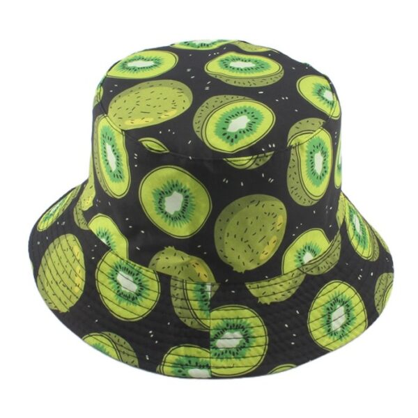 bob-kiwi Chapeau-de-pêcheur-noir avec motifs de kiwis