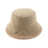 Bucket hat fourrure réversible couleur beige
