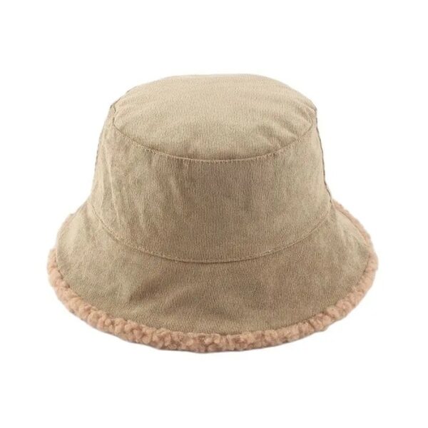 Bucket hat fourrure réversible couleur beige