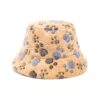 Chapeau bob en fausse fourrure motif empreintes chat