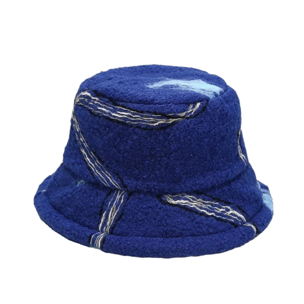 chapeau-bob-bleu-en-fourrure Bob chapeau striped bleu