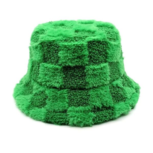Bob fourrure motifs damier vert