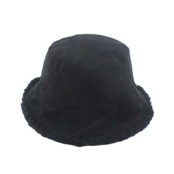 Chapeau de pêcheur fourrure réversible noir