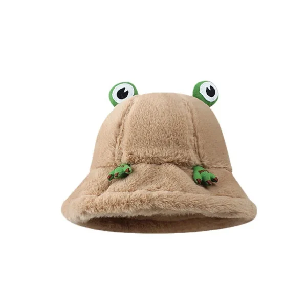 Bob en fourrure en forme de grenouille slippy de couleur marron