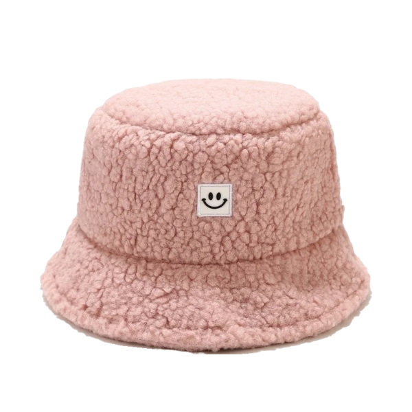 bob-fourrure-smiley-rose Bob fourrure couleur rose avec smiley brodé