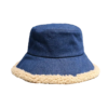 Bob chapeau en fourrure en jean couleur bleu marine