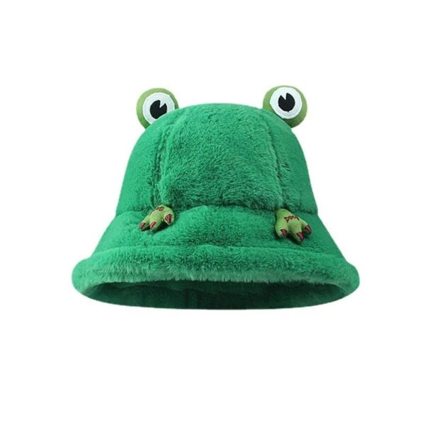Bob en fourrure en forme de grenouille slippy de couleur verte