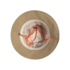 Un bob chapeau montré de dessous vue intérieure fond blanc