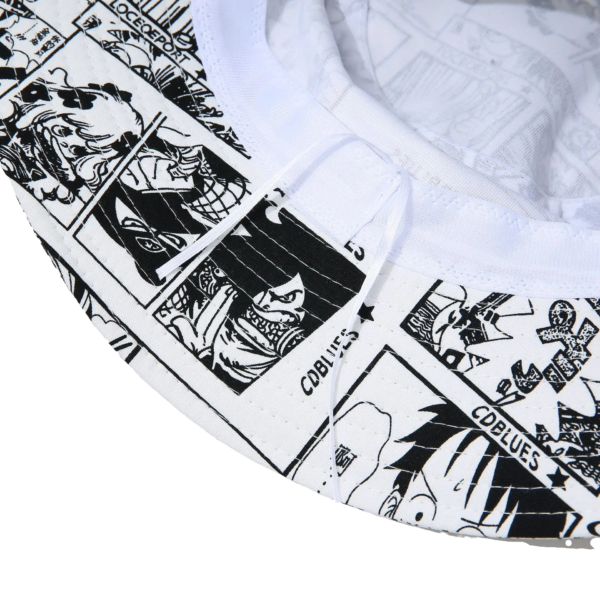 chapeau-motif-manga Zoom sur la qualité des coutures et détails du bob chapeau manga