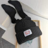 Bonnet lapin noir grandes oreilles