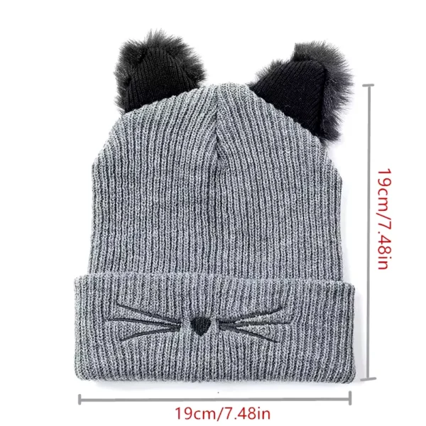 bonnet-doux-chaud-hiver Les dimensions d'un bonnet doux gris sont indiquées