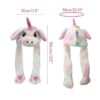 Un bonnet licorne est montré sur fond blanc et les dimensions sont clairement indiquées