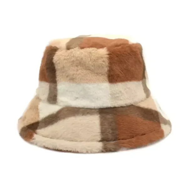 bob-fourrure-homme-carreaux-marron-beige Bob fourrure homme carreaux marron et beige