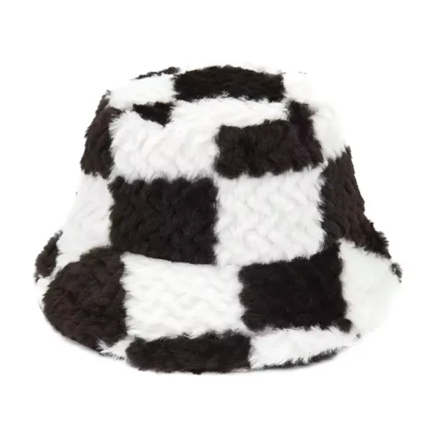 bob-fourrure-homme-carreaux-noir-blanc Bob fourrure homme carreaux noir et blanc