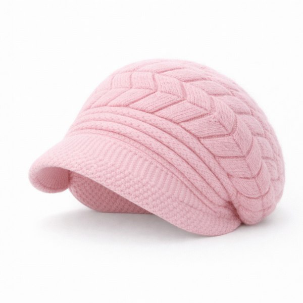 bonnet-beret-femme-rose-pastel-doux-hiver Bonnet béret femme rose pastel en maille douce, rendu cosy et tendance pour un look hivernal féminin