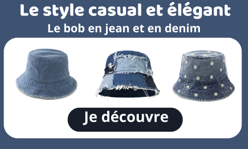 Découvrez l'élégance en jean avec notre collection de bobs tendance !